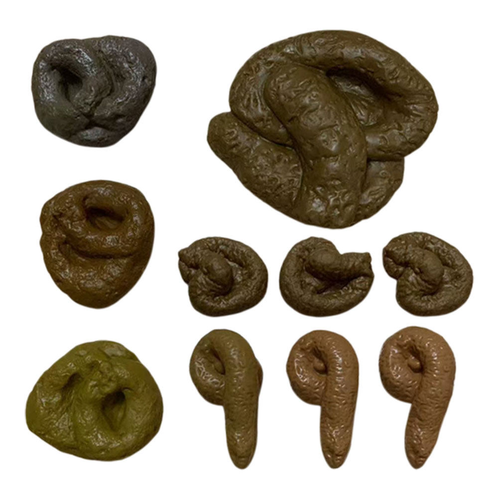 Fake Poop Gag Gift - 10個入り、リアルな造形のフェイクうんち。エイプリルフールのおふざけグッズ、ジョークグッズ、面白いプレゼント、サプライズに最適。本物そっくりの見た目で、お手入れも簡単。