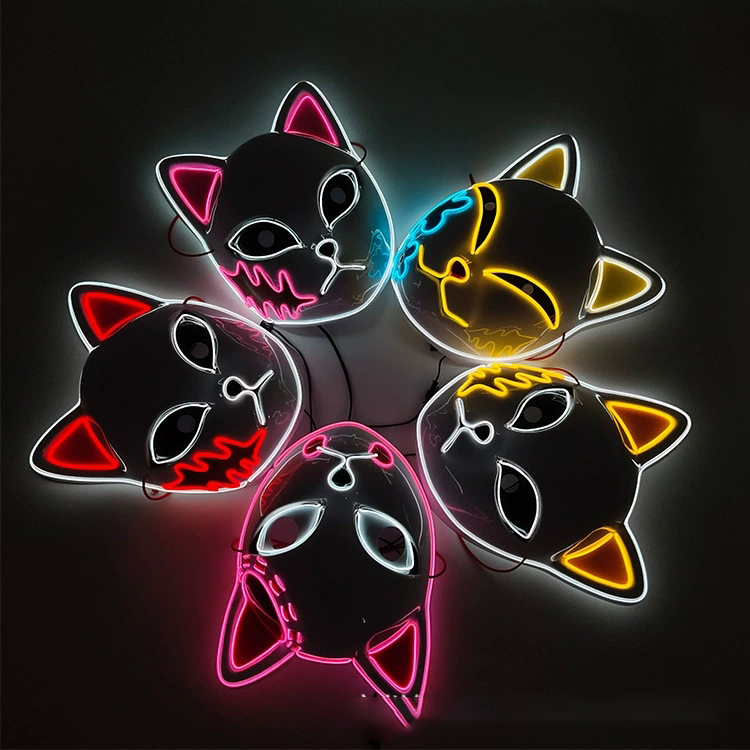 Led Purge Mask Halloween - 日本アニメ悪魔キツネマスクコスプレサビトマコモ炭治郎厚いプラスチック動物マスクハロウィンパーティー衣装小道具デラックス