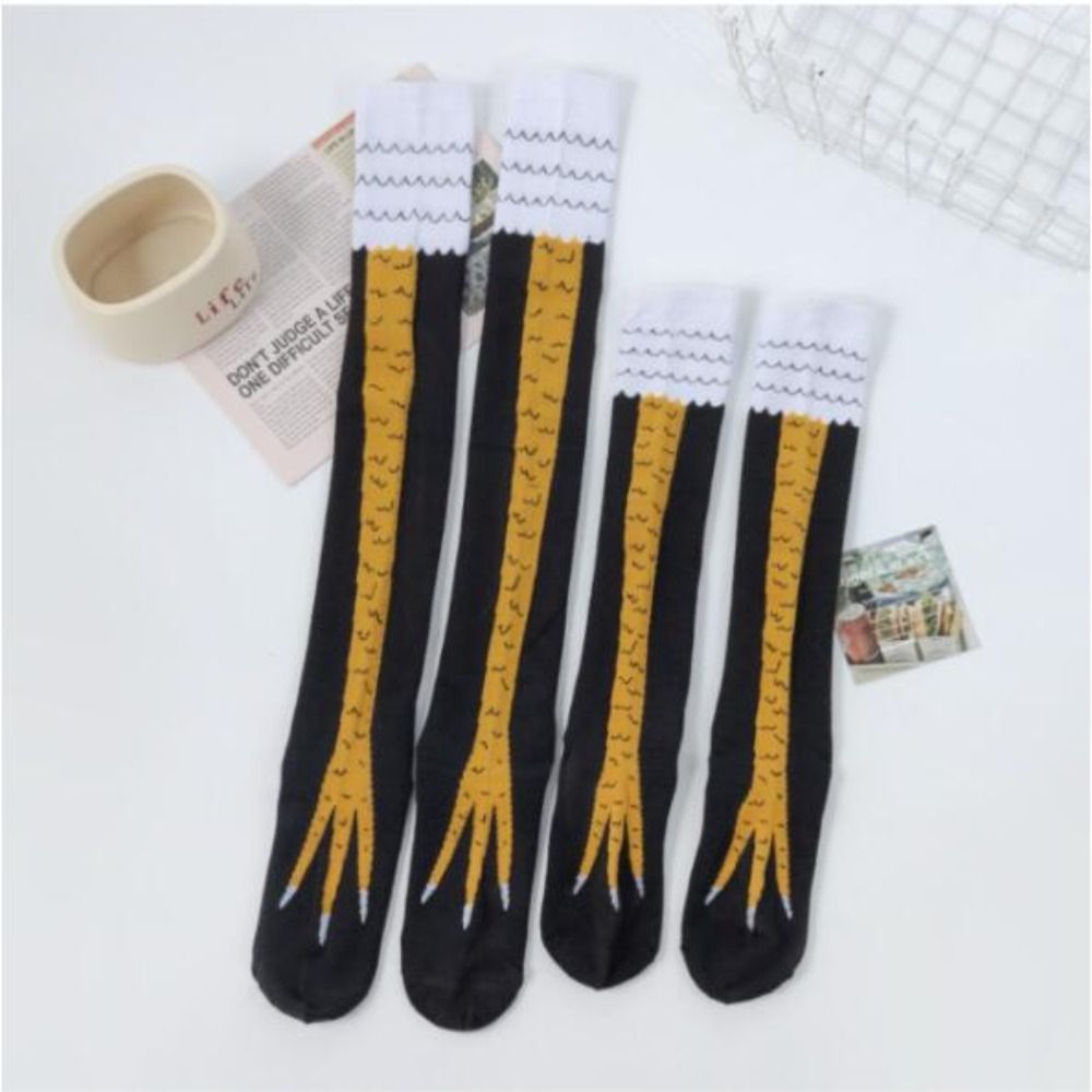 Funny Chicken Leg Socks - コットンチキンフットソックス,通気性ソックス,原宿ストリート,3Dプリント,膝上