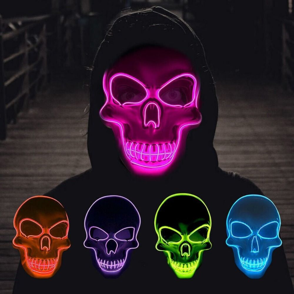 Led Purge Mask Halloween - ファッションホラーハロウィンスカルマスク LED ライトコスプレ衣装コスプレマスクハロウィンパーティー用品ハロウィンパーティー