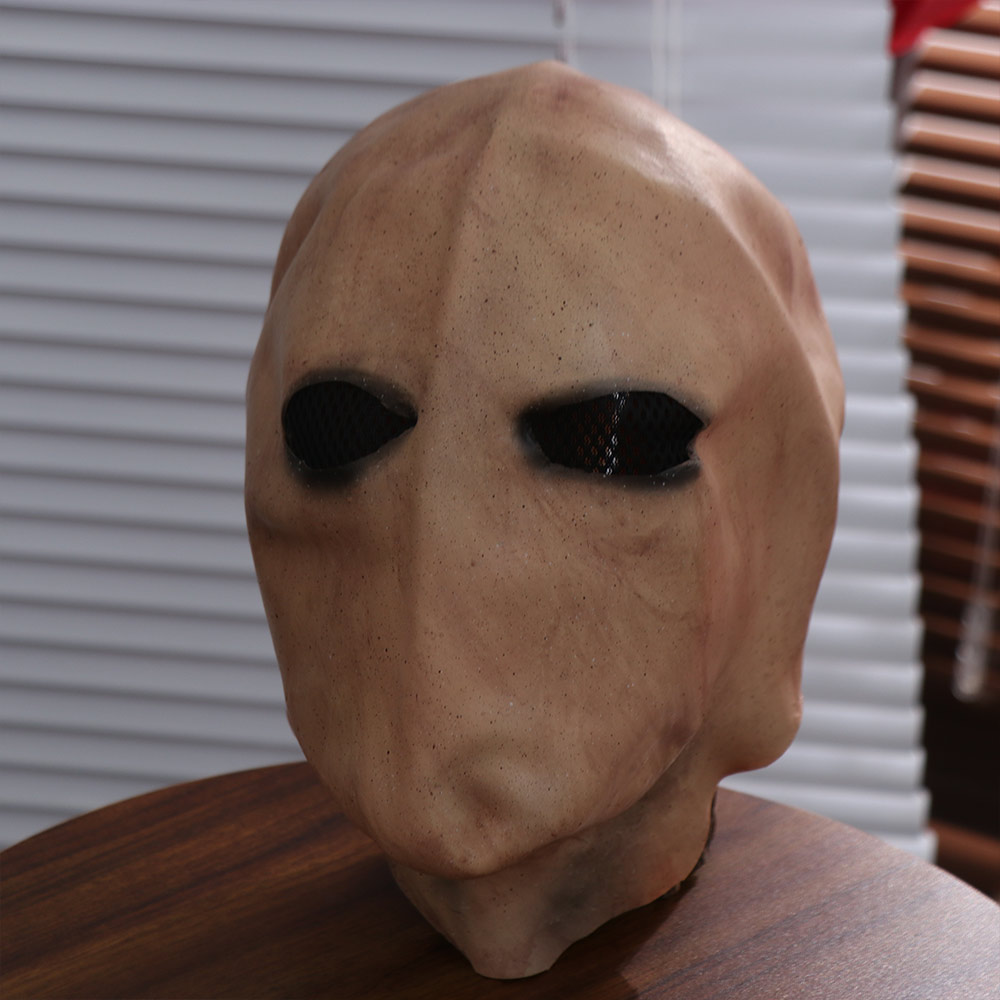 Latex Alien Mask Realistic - 顔のない男のハロウィーン用スレンダーマンマスク。無毒でリアルな外星人の頭蓋骨を模したラテックス製のヘルメット。コスチューム、パーティー、コスプレの小道具として。男女兼用。