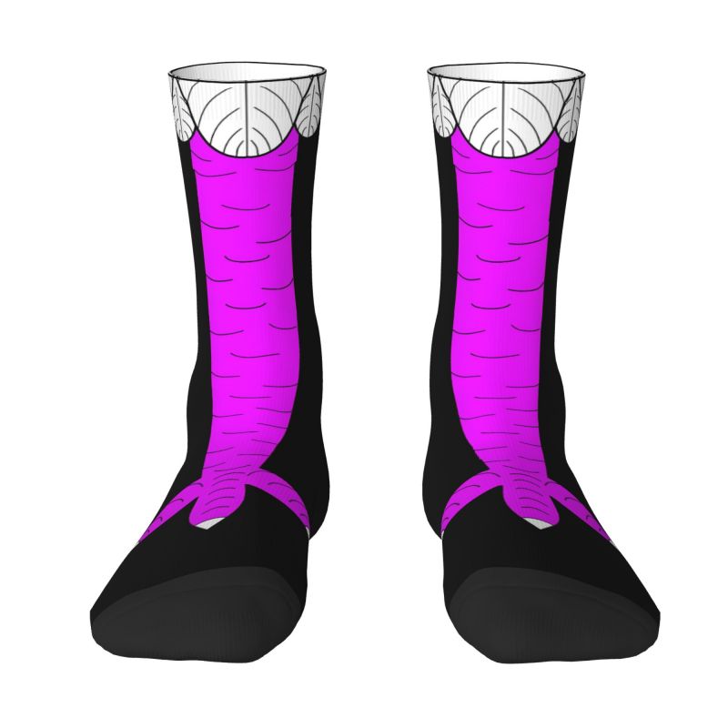 Funny Chicken Leg Socks - 面白い鶏の足ドレスドレスソックス男性用女性用暖かいファッションノベルティクルーソックス
