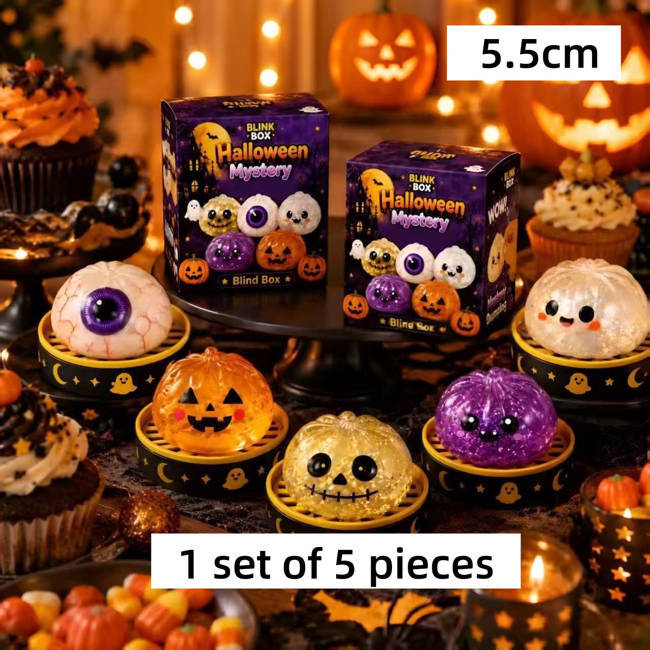 Novelty Gifts - 5.5cm ハロウィンゴーストピンチミュージックパーティー クリエイティブな新作ストレス解消おもちゃ プレゼントボックスセットギフト
