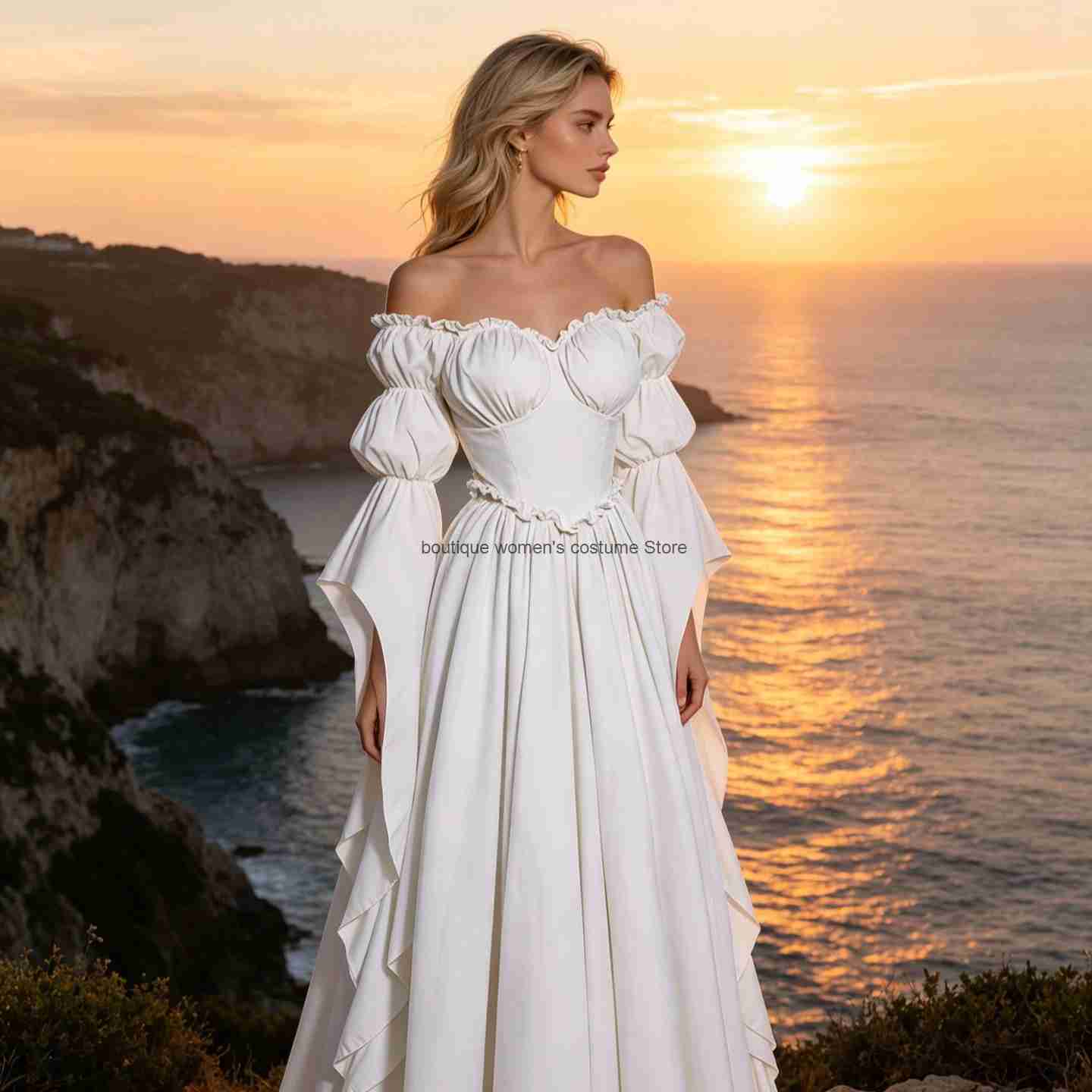 新作中世ルネサンス風ガウン。女性用、ヴィンテージ風、オフショ - Medieval Renaissance Dress Women のレビューと価格