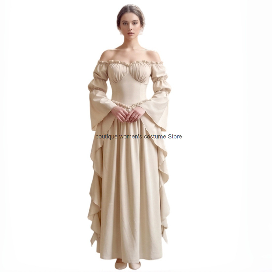 新作中世ルネサンス風ガウン。女性用、ヴィンテージ風、オフショ - Medieval Renaissance Dress Women のレビューと価格