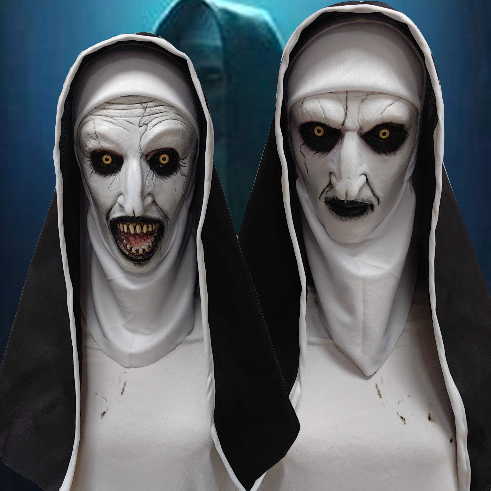 ハロウィン怖い修道女マスク死霊館 2 映画小道具ホラーパーテ - Led Purge Mask Halloween のレビューと価格