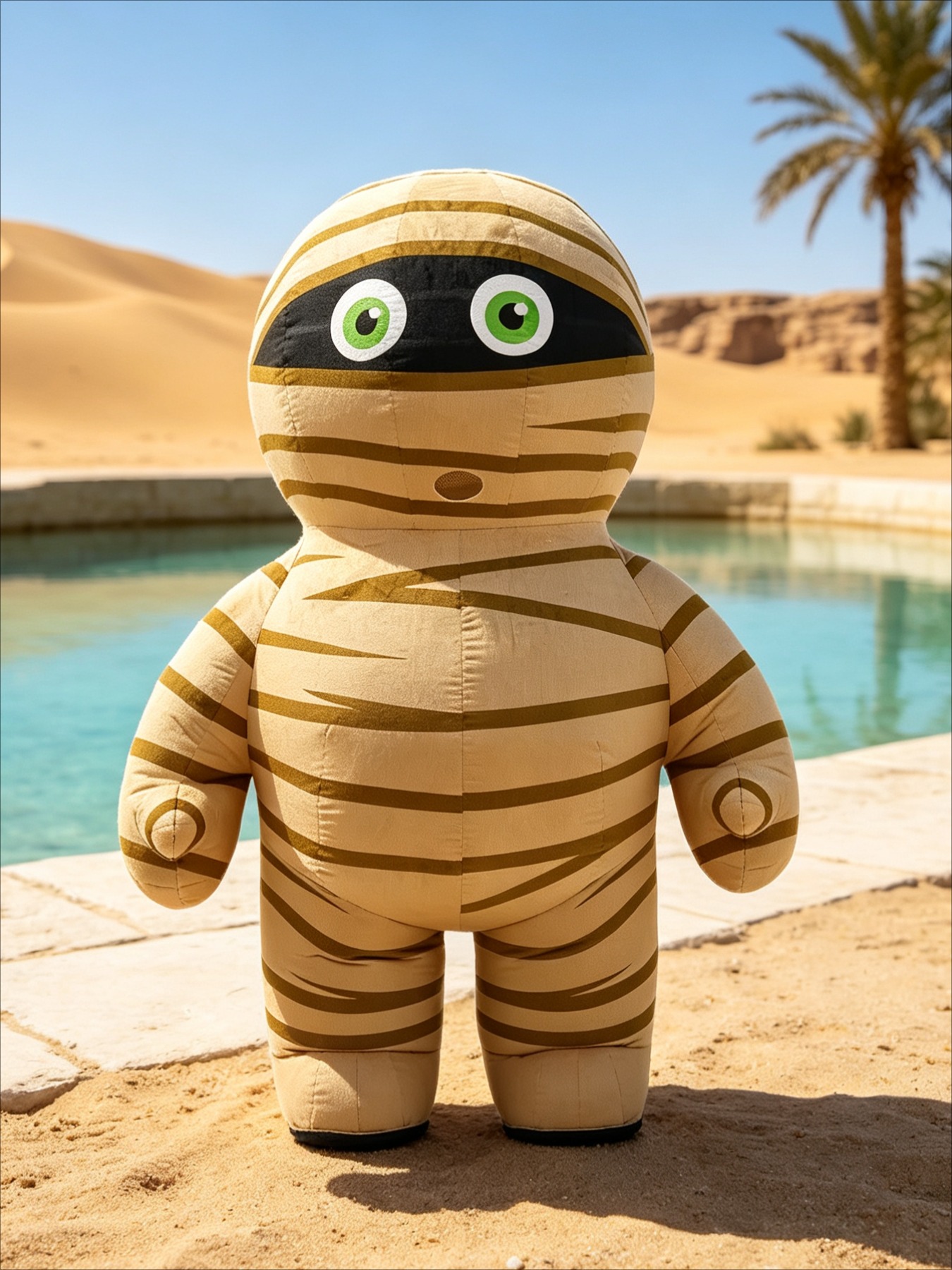空気で膨らませるタイプのミイラコスチューム。マスコットパレー - Costumes のレビューと価格
