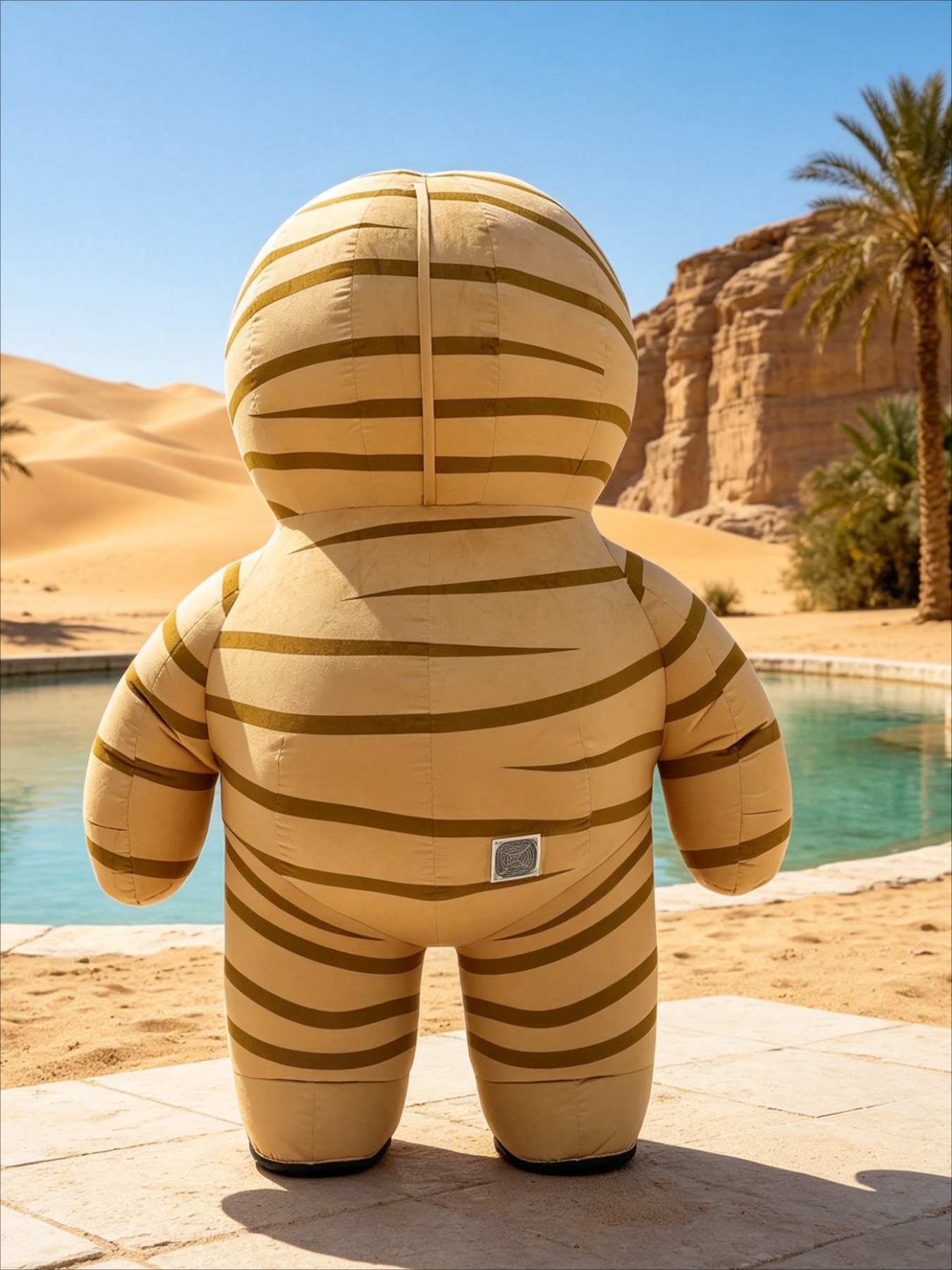空気で膨らませるタイプのミイラコスチューム。マスコットパレー - Costumes のレビューと価格