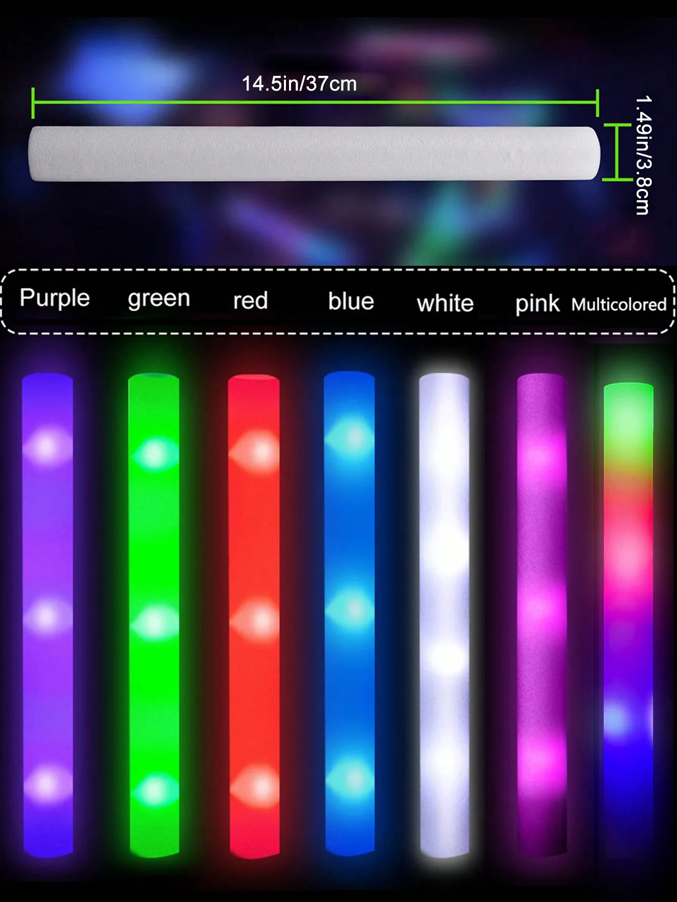 20/30個入り LEDフォームグロー スティック チアチュ - Flashing Led Foam Sticks Party のレビューと価格