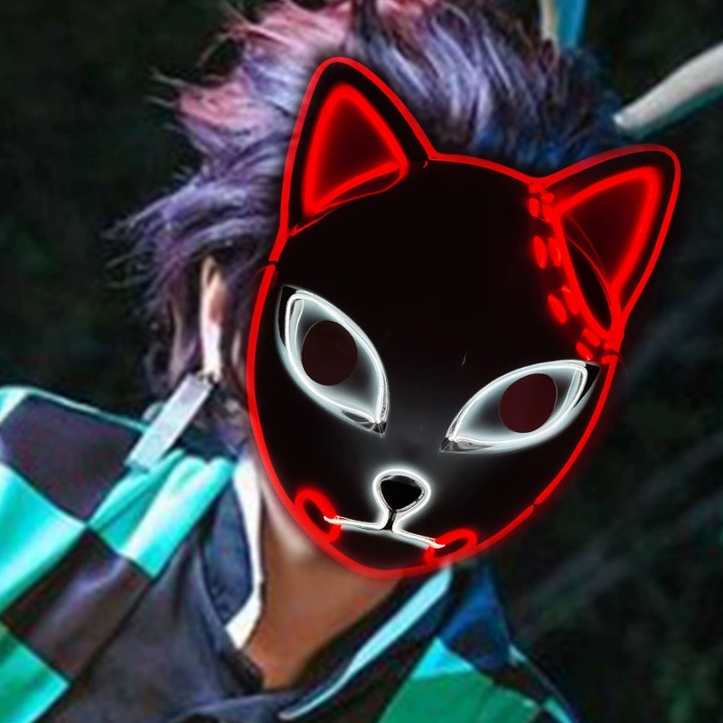 日本アニメ悪魔キツネマスクコスプレサビトマコモ炭治郎厚いプラ - Led Purge Mask Halloween のレビューと価格