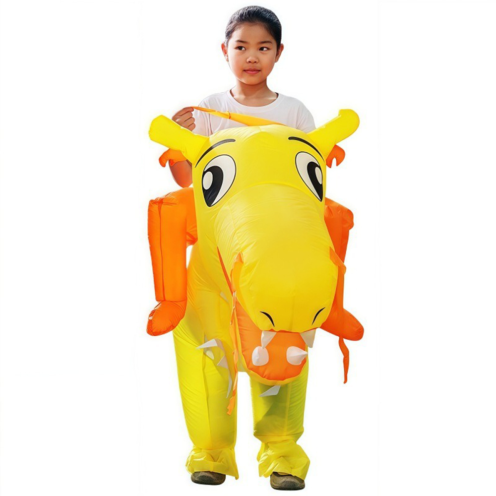 子供用恐竜インフレータブルスーツ黄色い動物漫画人形コスチュー - Inflatable Dinosaur Costume Adult のレビューと価格