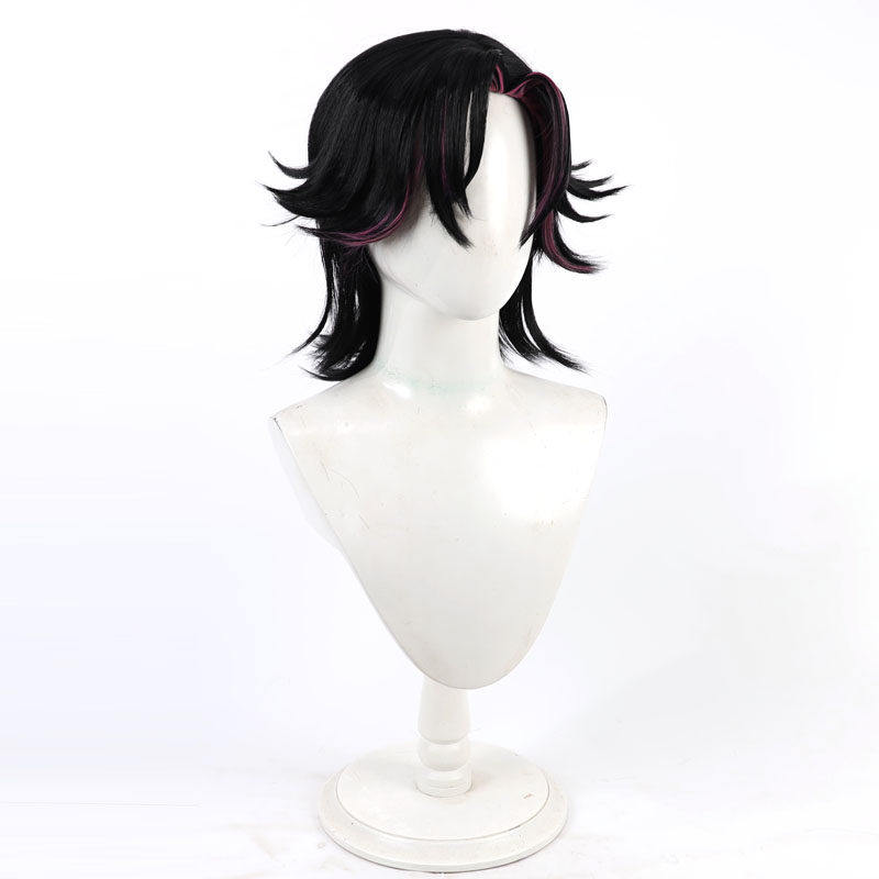 ベザリウス包帯コスプレウィッグ vtuber 黒ショートピン - Anime Cosplay Wig Heat Resistant のレビューと価格
