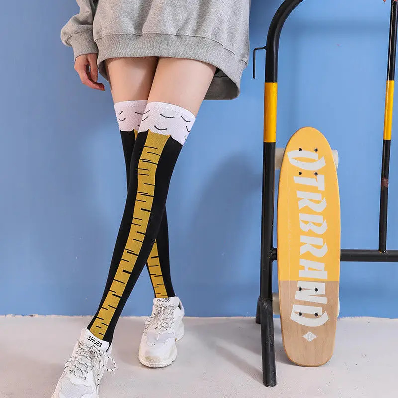 1/2/3 個おかしい鶏の足ストッキング膝上圧力細い脚ロング - Funny Chicken Leg Socks のレビューと価格