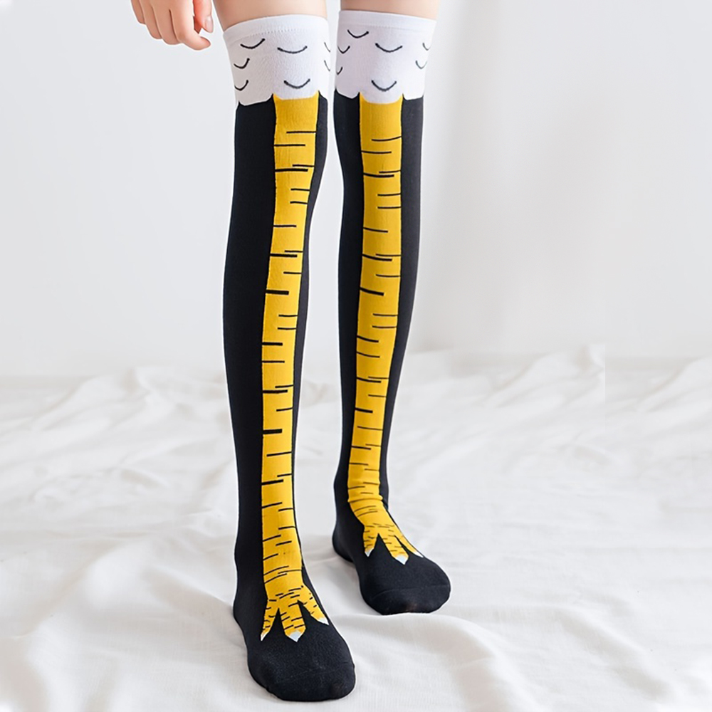 1足 レディース ニーハイソックス トレンド カートゥーン  - Funny Chicken Leg Socks のレビューと価格