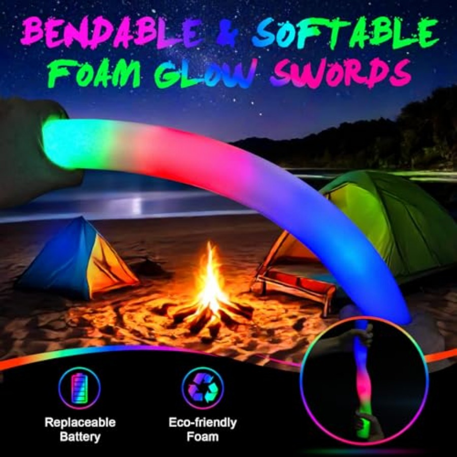 発光フォームスティック、LEDフォームスティック、3モードカ - Flashing Led Foam Sticks Party のレビューと価格