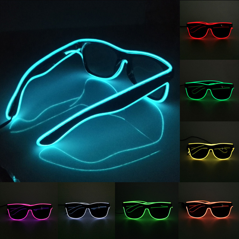 1PC 点滅 EL ワイヤー Led メガネ発光パーティー装 - Glow In The Dark Party Glasses のレビューと価格