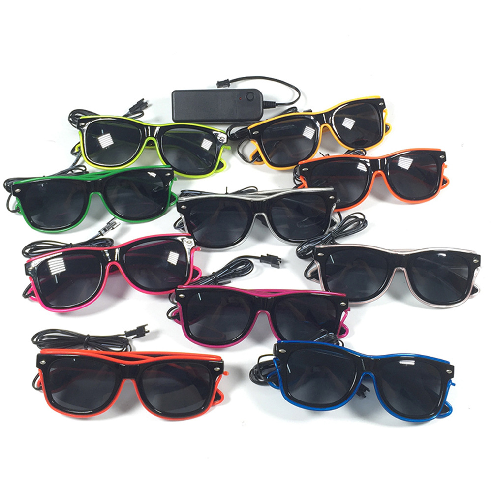 1PC 点滅 EL ワイヤー Led メガネ発光パーティー装 - Glow In The Dark Party Glasses のレビューと価格